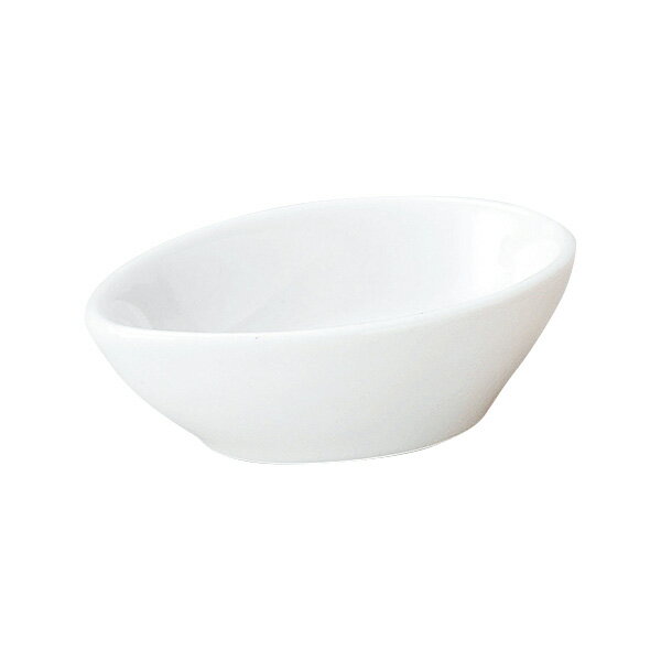 Mino Ware - ベーシック ホワイト 楕円ミニボール 約9.2cm 白系 和食器 小付 日本製 美濃焼 業務用 おしゃれ 小鉢 ミニ鉢 ボウル とり鉢 63-11-63-39