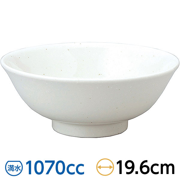 Rakuten - 和風中華 粉引 反高台20cm丼 約19.6cm 白系 中華食器・アジアン食器 ラーメン丼 日本製 【名入れ対応/30個から】 業務用 rs/63-12-88-18