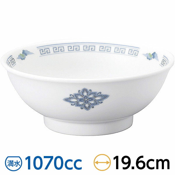 Rakuten - 翔鳳 反高台20cm丼 約19.6cm 白系 中華食器・アジアン食器 ラーメン丼 日本製 業務用 めん鉢 rs/ 63-11-228-12