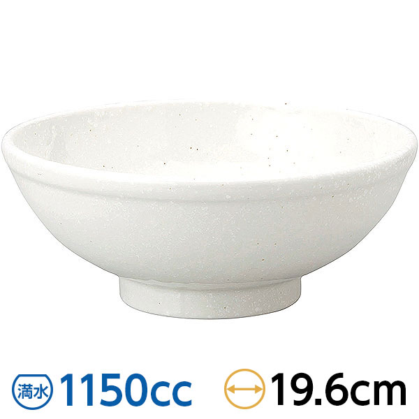 Rakuten - 和風中華 粉引 玉渕20cm丼 約19.6cm 白系 中華食器・アジアン食器 ラーメン丼 日本製 【名入れ対応/30個から】 業務用 rs/63-12-88-10