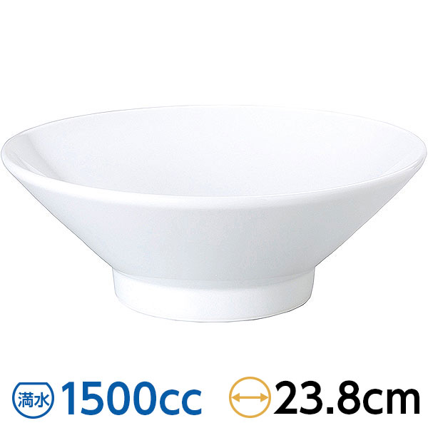 Rakuten - 白中華 切立高台24cm丼 約23.8cm 白系 中華食器・アジアン食器 ラーメン丼 日本製 【名入れ対応/30個から】 業務用 麺鉢 rs/63-12-49-20