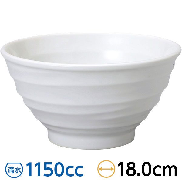Rakuten - 鳴門 白 18cm深丼 約18cm 白系 中華食器・アジアン食器 ラーメン丼 日本製 【名入れ対応/30個から】 業務用 rs/16-458-5-186/63-12-52-14
