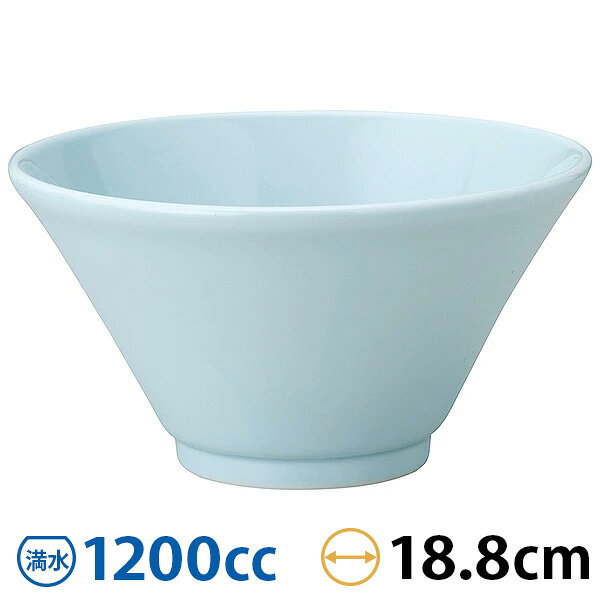 ●型番：63-12-99-3 ●サイズ（約）：18.8×10.2cm ●容量（約）：1200cc ●産地：日本製 ●レンジ可能　食洗機可能　オーブン不可 ●陶器の特性上、以下の物は良品としてメーカー検品範囲内となっております。 下記理由での返品、交換はお受けできませんのでご了承ください。 ・小さなピンホール・鉄粉・擦り・カタつき、歪み・食器ごとの個体差・表面の凸凹 ※サイズは食器の厚みを含むサイズです。 ※サイズ・重量・容量・色味は多少の誤差がございます。 ※商品画像の小物はイメージです。商品には含まれません。 【中華食器・アジアン食器/ラーメン丼】【カラーから選ぶ/青系/15〜25cm】【かたちから選ぶ/切立丼】【サイズから選ぶ/6.3以下】【容量から選ぶ/1200cc〜1400cc】 陶器屋プロは産地直送、だから格安の食器販売ができます。 陶器屋プロの食器は、陶磁器の生産シェア日本一を誇る岐阜県土岐市をはじめとする「美濃焼」が中心です。 美濃焼には伝統的な織部や志野をはじめ、織部・志野・黄瀬戸・染付け・赤絵・青白磁の器など様々あります。 他にも人気の波佐見焼・備前焼・有田焼や、おしゃれでモダンな器まで製作しており産地直送で格安で販売。 また、家庭用食器から飲食店で使う業務用食器まで、格安食器から陶芸作家の手造り作品など幅広く取り扱っております。 飲食店様の店舗開店・開業の際のトータルコーディネートや名入れ食器も対応いたします。 お探しの器がある方や、納期・数量・ご予算などご要望がございましたら何でもお気軽にご相談ください。●型番：63-12-99-3 ●サイズ（約）：18.8×10.2cm ●容量（約）：1200cc ●産地：日本製 ●レンジ可能　食洗機可能　オーブン不可 ●陶器の特性上、以下の物は良品としてメーカー検品範囲内となっております。 下記理由での返品、交換はお受けできませんのでご了承ください。 ・小さなピンホール・鉄粉・擦り・カタつき、歪み・食器ごとの個体差・表面の凸凹 ※サイズは食器の厚みを含むサイズです。 ※サイズ・重量・容量・色味は多少の誤差がございます。 ※商品画像の小物はイメージです。商品には含まれません。 【中華食器・アジアン食器/ラーメン丼】【カラーから選ぶ/青系/15〜25cm】【かたちから選ぶ/切立丼】【サイズから選ぶ/6.3以下】【容量から選ぶ/1200cc〜1400cc】 陶器屋プロのラーメン丼について 【ラーメン丼・ラーメン丼受け皿・レンゲ】 おしゃれなラーメン丼ぶりが沢山あります。日本製の北欧柄も人気。らーめんどんぶり・ラーメン鉢ともいいます。 サイズ展開も充実しており、直径25cmくらいの大きなラーメン丼ぶりから直径16cm位のサイズまであります。 一般的に、16cm位はそばやうどんやラーメンにお使いいただけるコンパクトサイズ。 19cmから22cm位は、具材やトッピングもきれいに盛られるサイズ。 22cm以上は、大盛りや1.5倍・1.2倍としてお使いいただけます。 ラーメンレンゲは、器に引っかかるタイプもあります。 色柄も豊富・材質も陶器・強化磁器（割れにくい）・メラミンとあります。 ラーメン受け皿は、白磁・赤・黒の三色。ラーメン専門店様御用達のお品。