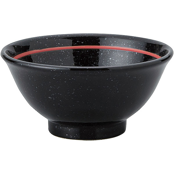 Rakuten - 玄よう 黒御影 下絵赤ライン 反13cm碗 約13.3cm 黒系 中華食器・アジアン食器 ライス碗 日本製 業務用 rs/28-668-628-mi/ 63-11-220-16