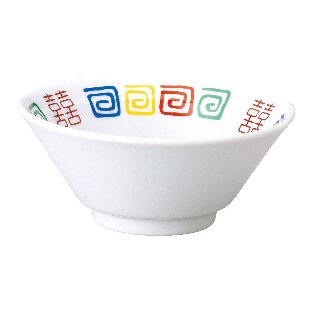 樂天商城 - 四色雷門 リム15cmライス碗 中華食器・アジアン食器 ライス碗 日本製 業務用 rs/63-12-121-9