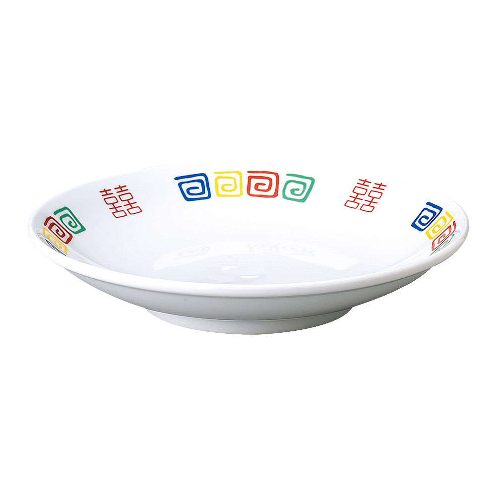 Rakuten - 四色雷門 メタ玉25cm深皿 中華食器・アジアン食器 つけ麺用皿 日本製 業務用 rs/63-12-120-10