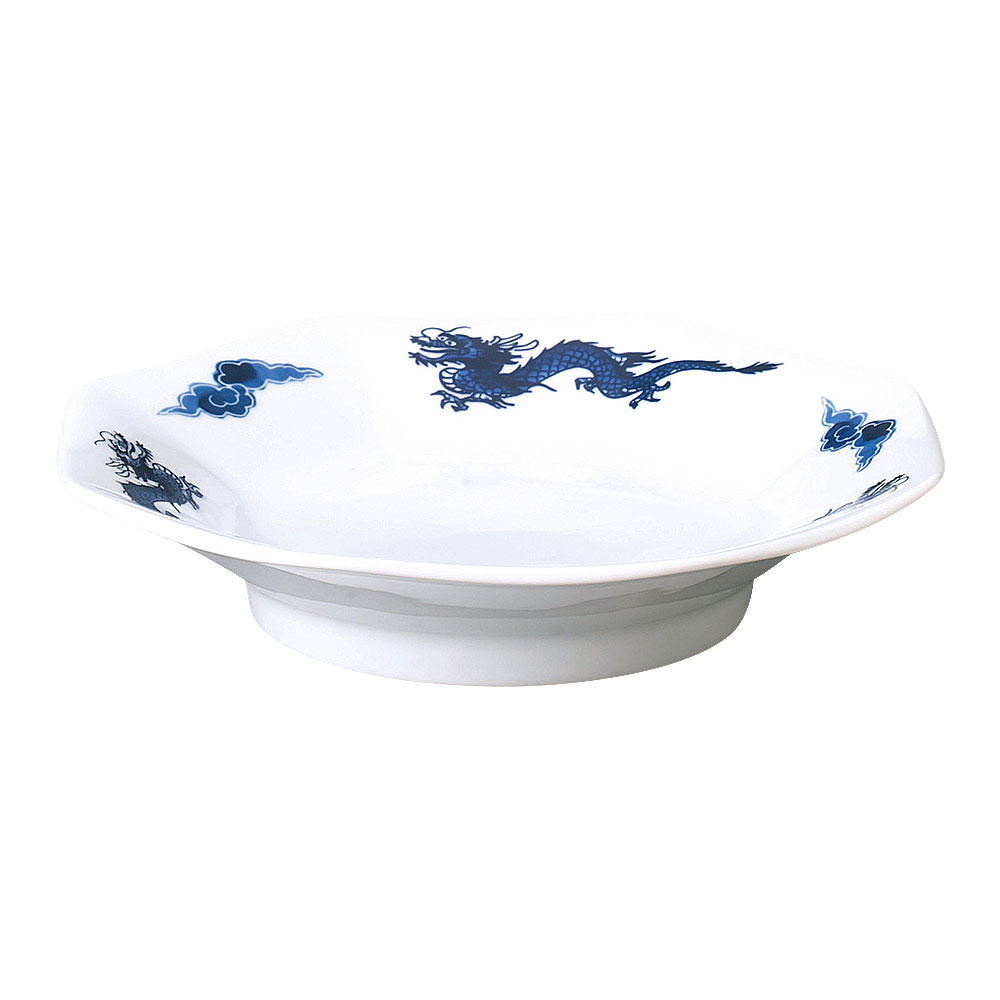Rakuten - 蒼龍 八角19cm高台皿 中華食器・アジアン食器 チャーハン皿 日本製 業務用 rs/63-12-123-10