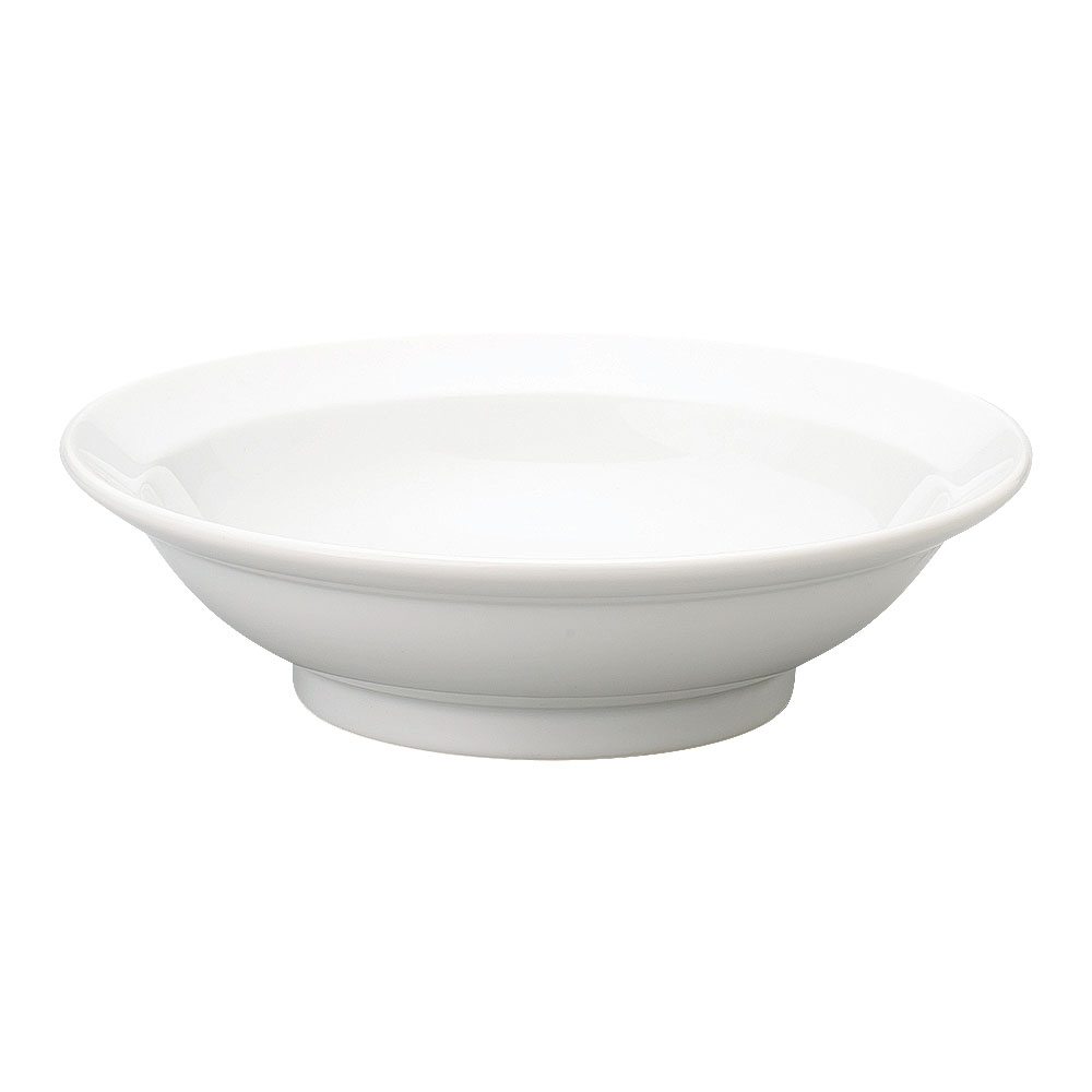 Rakuten - 香港 超白磁 丸高台22cm深皿 中華食器・アジアン食器 チャーハン皿 日本製 業務用 rs/63-12-21-14