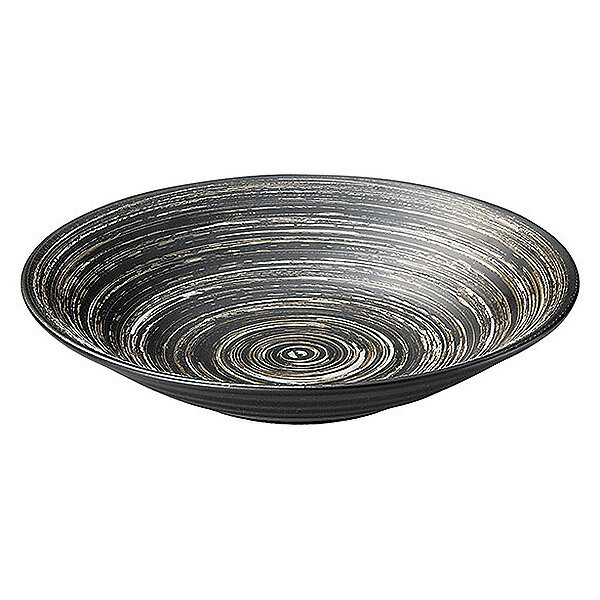 雪の舞 リップル8.5皿 約25.5cm 黒系 和食器 めん皿・パスタ皿・カレー皿 日本製 業務用 和風 おしゃれ 和モダン 和カフェ 居酒屋 料亭 割烹 65-53134002