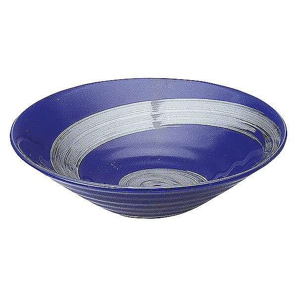 銀彩ブルー リップル8.0鉢 約26.2cm 青系 和食器 めん皿・パスタ皿・カレー皿 日本製 業務用 和風 おしゃれ 和モダン 和カフェ 居酒屋 料亭 割烹 65-53179050