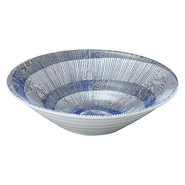 藍日傘 リップル8.0鉢 約26.2cm 青系 和食器 めん皿・パスタ皿・カレー皿 日本製 業務用 和風 おしゃれ 和モダン 和カフェ 居酒屋 料亭 割烹 65-53181050
