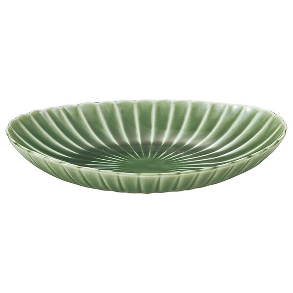 Oval Dishes - かすみ 緑 楕円皿 大 約21.5cm 緑系 和食器 楕円皿 日本製 業務用 おしゃれ 和風 和モダン シック 65-56171075