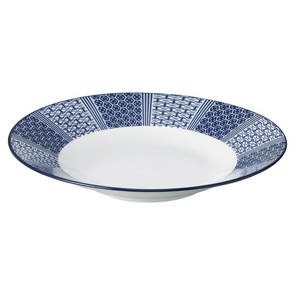 古青藍 藍波花 27.5cm浅鉢 約27.3cm 青系 和食器 大鉢 日本製 業務用 大鉢 煮物 サラダボウル 丼 丼ぶり どんぶり 麺鉢 うどん鉢 大きな鉢 おしゃれ 和風 和モダン シック 65-56782159