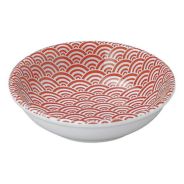 Rakuten - 青海波 赤 11cm薬味皿 約11.3cm 赤系 和食器 薬味皿 日本製 業務用 小皿 おしゃれ 薬味 そば しょうゆ 醤油 お漬物皿 丸皿 和風 和モダン 和カフェ 居酒屋 料亭 割烹 65-57444014