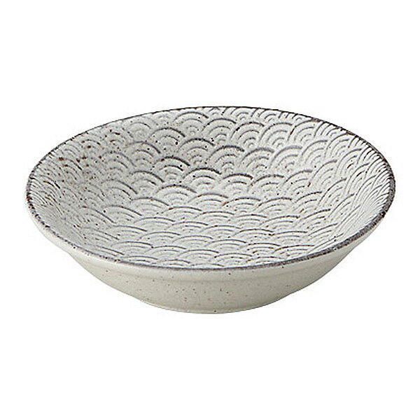 China - 古代粉引き 青海波 11cm薬味皿 約11.3cm 和食器 薬味皿 日本製 業務用 小皿 おしゃれ 薬味 そば しょうゆ 醤油 お漬物皿 丸皿 和風 和モダン 和カフェ 居酒屋 料亭 割烹 65-57483014