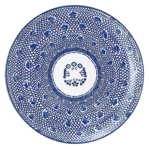 乐天商城 - タイスキ 11”メタ玉皿 約27.5cm 青系 中華食器・アジアン食器 大皿 日本製 美濃焼 業務用 28-670-018-ho/65-50008002