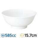 白翔 5.0高台丼 約15.7cm 白系 中華食器・アジアン食器 つけ麺用タレ鉢 日本製 美濃焼 業務用 65-50100038