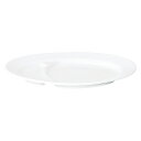 白翔 9”仕切りプラター 楕円皿 約23.2cm 白系 中華食器・アジアン食器 ギョウザ皿 日本製 美濃焼 業務用 65-50200042