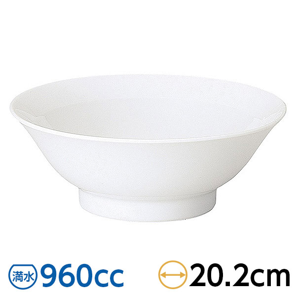 乐天商城 - 白翔 6.8リム丼 約20.4cm 白系 中華食器・アジアン食器 ラーメン丼 日本製 美濃焼 【名入れ対応/30個から】 業務用 65-50500040