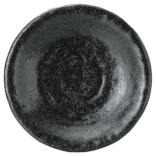 ゆず黒耀 石目6.0皿 約19.5cm 黒系 和食器 丸中皿 日本製 美濃焼 業務用 65-51535010