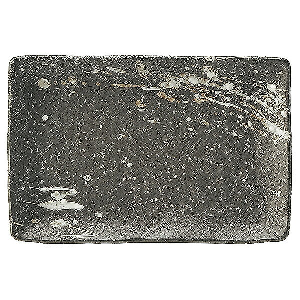 吹雪 串皿 小 約16.8cm 黒系 和食器 長角皿 日本製 美濃焼 業務用 65-51632012