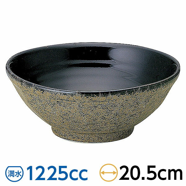 Ramen Bowls - 錦天目 6.8けずり丼 約20.4cm 黒系 中華食器・アジアン食器 ラーメン丼 日本製 美濃焼 業務用 65-52993041