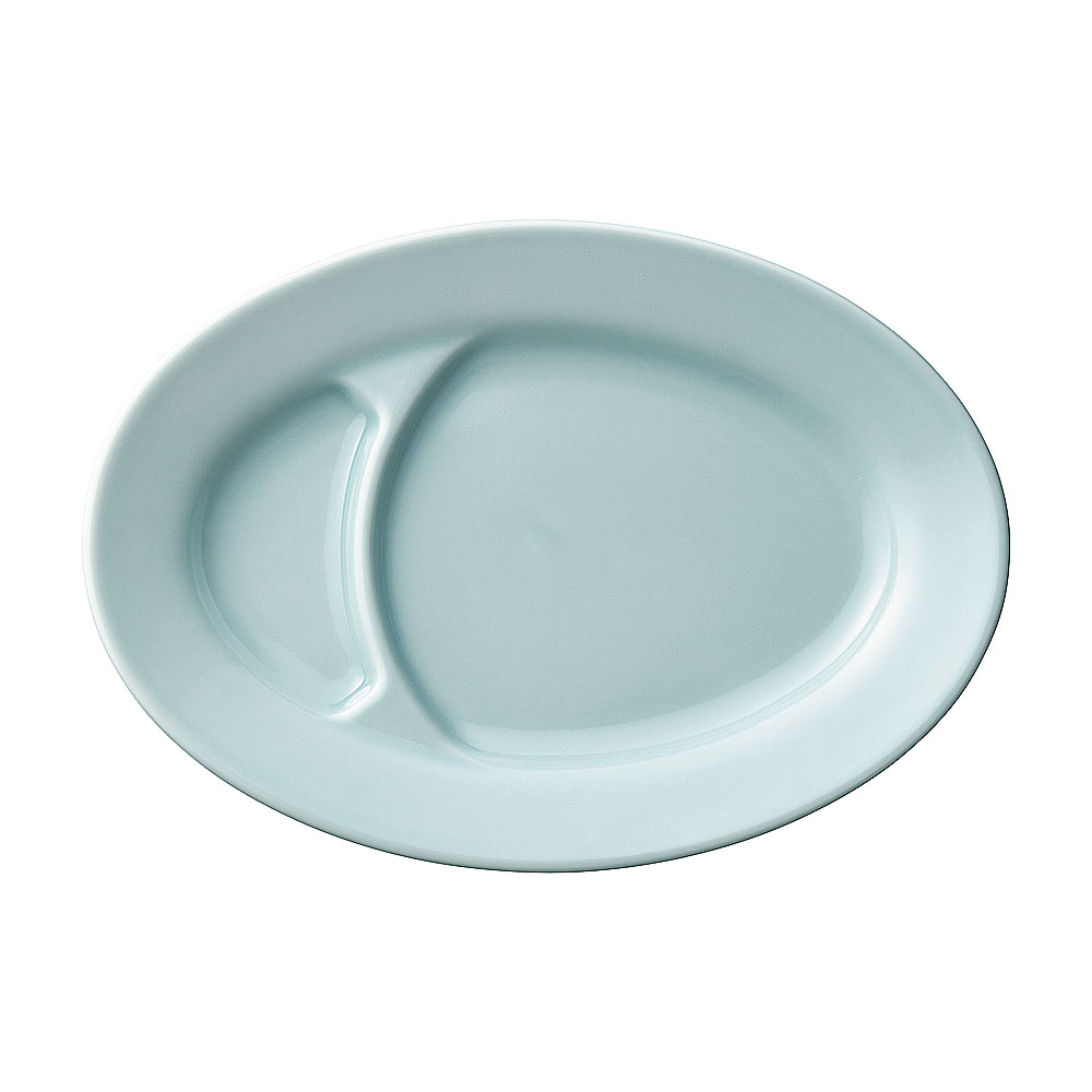 Rakuten - 青彩 23cm仕切りプラター 約23.2cm 青系 中華食器・アジアン食器 ギョウザ皿 日本製 業務用 rs/65-50280042