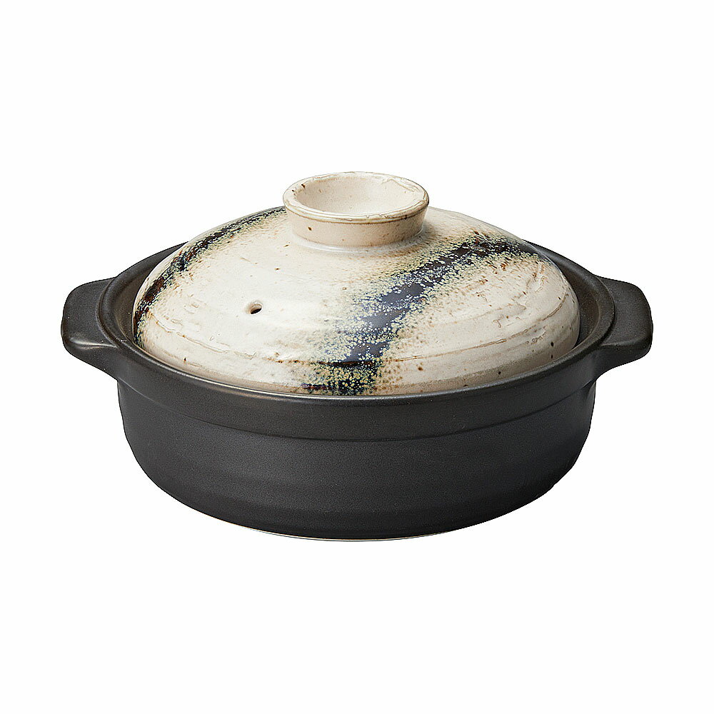 Earthen Pots - 銀河 石目6号鍋 約22.3cm 白系 和食器 土鍋 日本製 業務用 65-51224006