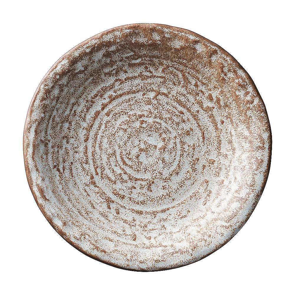 古雅 石目19.5cm皿 約19.5cm 茶系 和食器 丸中皿 日本製 業務用 65-51585010