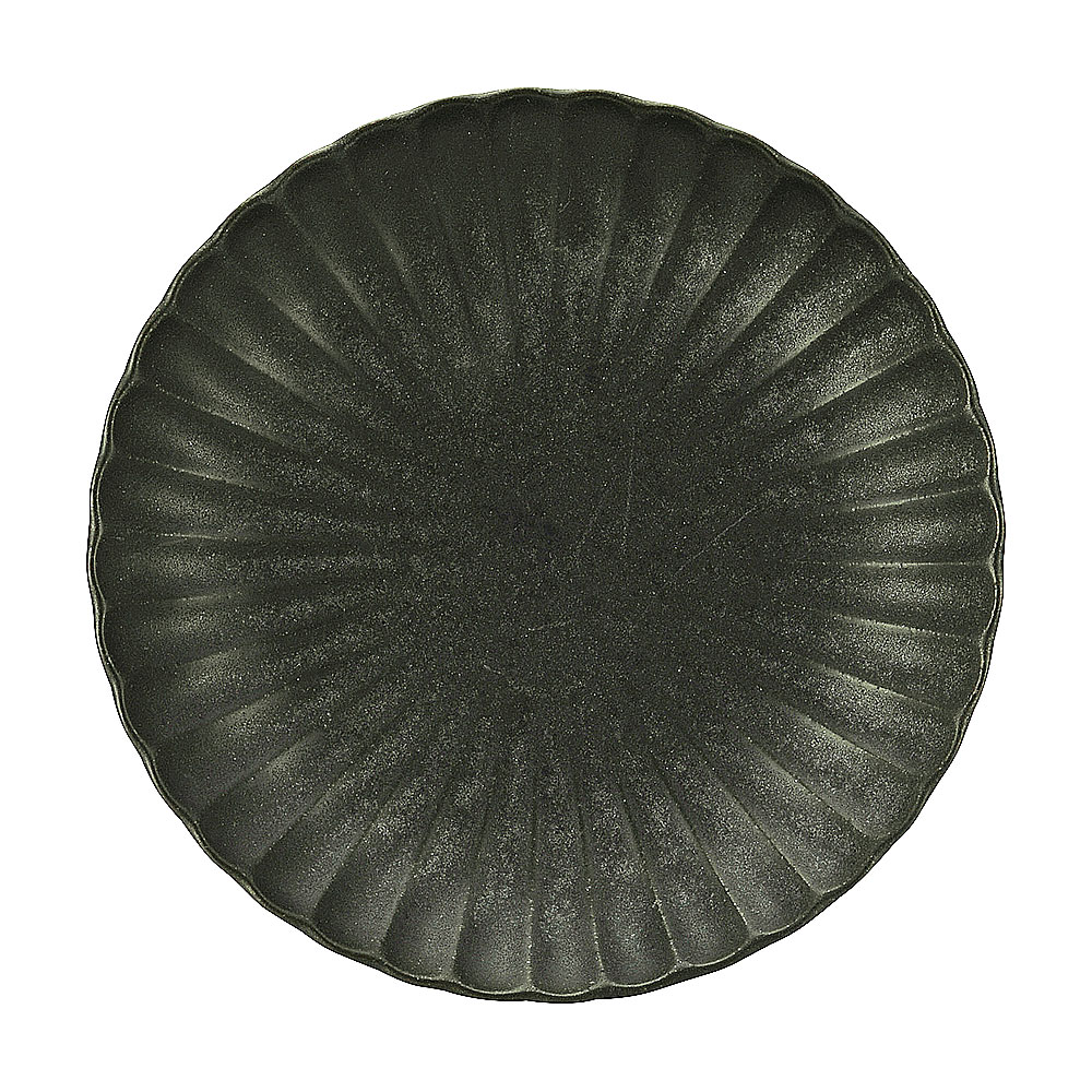 乐天商城 - かすみ 黒 24cm丸皿 約24cm 黒系 和食器 丸大皿 日本製 業務用 65-56130000
