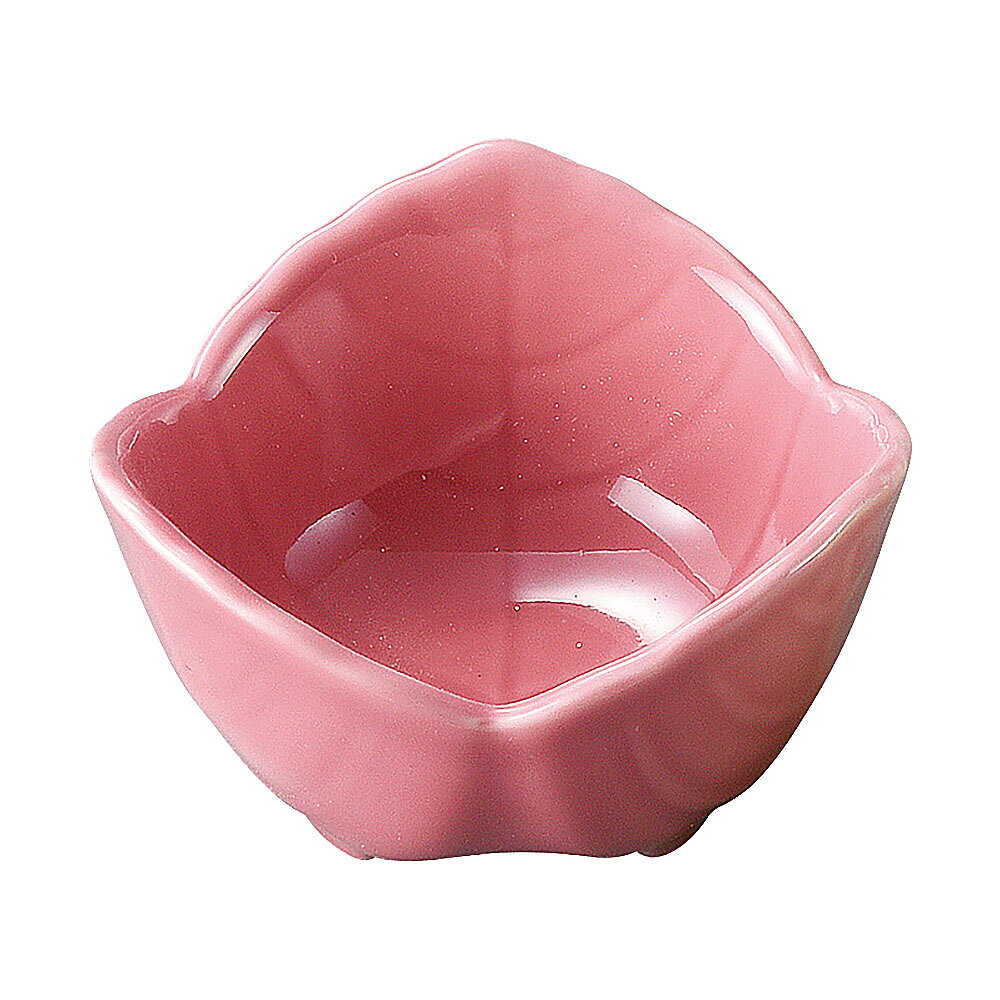 三つ葉 桃 珍味 約7.3cm ピンク系 和食器 珍味 中国製 業務用 65-58909083