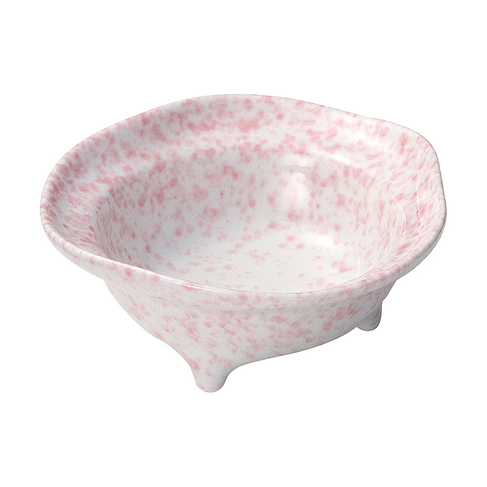 三つ足 桃吹き 小鉢 約10.1cm ピンク系 和食器 小鉢 中国製 業務用 65-58990033