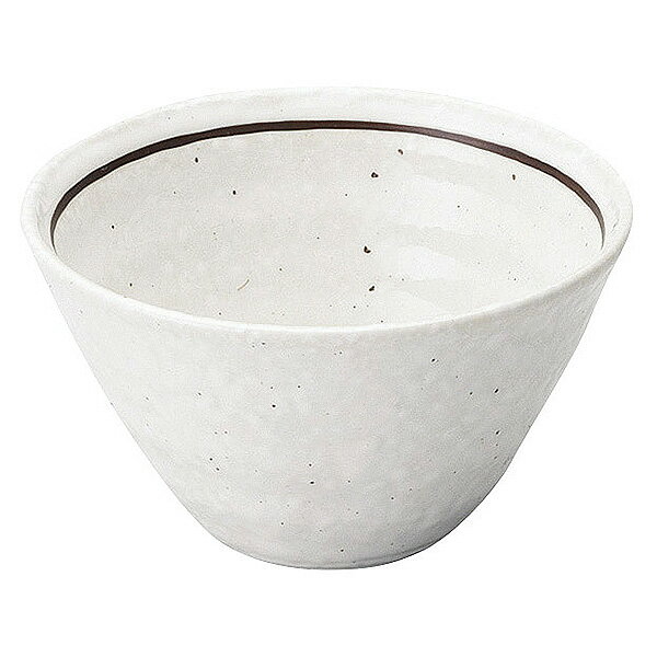 Mino Ware - 粉引ライン リップル碗 大 約13.5cm 白系 和食器 中鉢 日本製 美濃焼 業務用 鉢 小鉢 ボウル サラダボウル 取り鉢 鍋取り鉢 とんすい シリアルボウル ヨーグルトボウル カフェ風 モダン おしゃれ 65-53122069