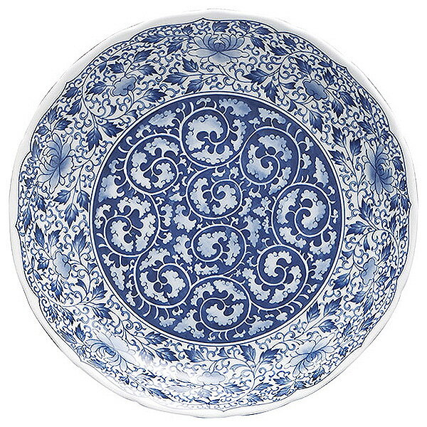Other - 濃唐草 尺二皿 約36.4cm 青系 和食器 丸大皿 日本製 美濃焼 業務用 65-54907014