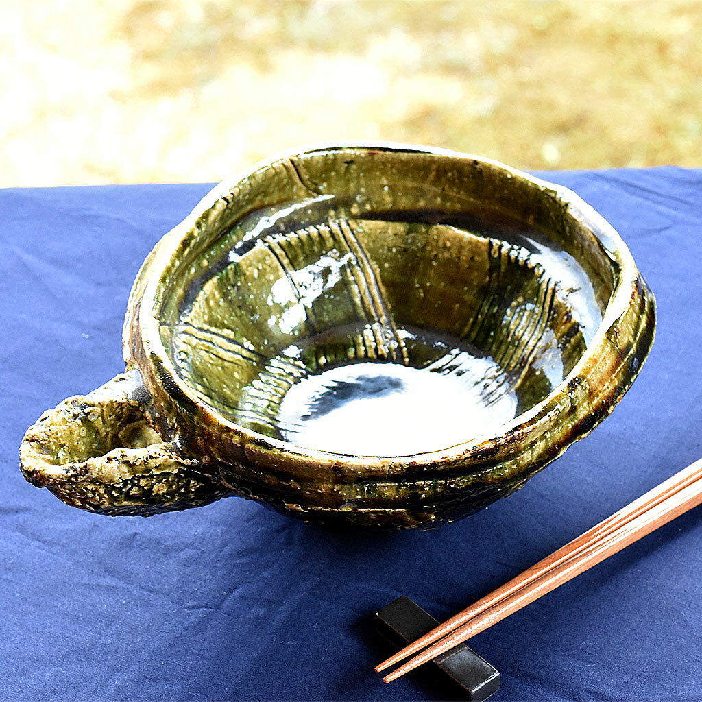 Rakuten - 喜楽庵 陶芸家 塚本治彦 織部片口鉢 ※箱無し 和食器 片口鉢 作家作品 手造り 1点物 鉢 a-TH-1