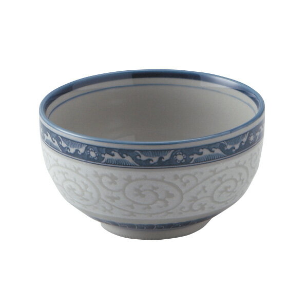 波唐草 4.1多用丼 約12.8cm 青系 中華食器・アジアン食器 つけ麺用タレ鉢 日本製 美濃焼 業務用 どんぶり ボウル rs/59-035-E073