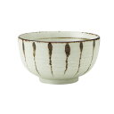 サビ十草 4.1ロクロ目丼 約12.6cm 白系 中華食器・アジアン食器 つけ麺用タレ鉢 日本製 美濃焼 業務用 どんぶり ボウル rs/59-467-0108