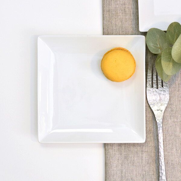 Square Plates - グルメスタイル 白磁浜付銘々皿 約12.5cm 白系 洋食器 角型プレート 15cm以下 日本製 美濃焼 業務用 g-2345-13-sp02