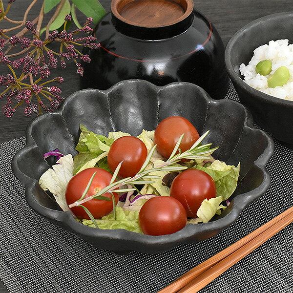 Mino Ware - 【ポイント10倍】 グルメスタイル リンカブラック 16ボウル 約16.5cm 黒系 和食器 中鉢 日本製 美濃焼 業務用 おしゃれ モダン g-1934-25