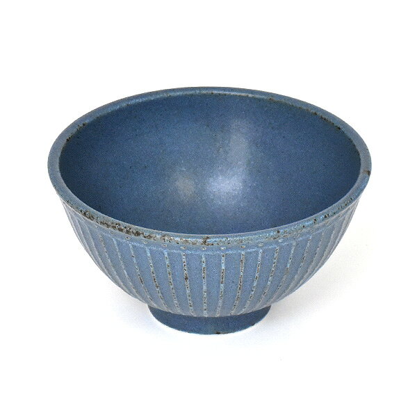陶器屋プロのグルメスタイル ブルーグレーマット彫十草飯碗 約12.2cm 青系 和食器 飯器・飯碗 日本製 業務用 g-2220-09-sp02｜アングル2