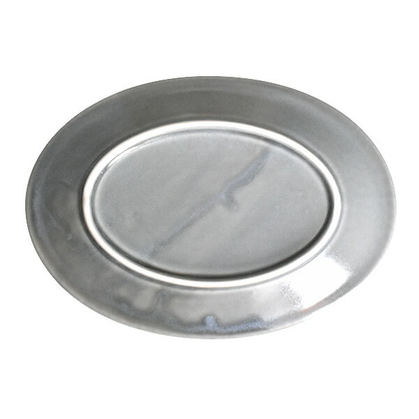 グルメスタイル グレーリムドット21オーバル 約21.5cm 洋食器 変形プレート 15cm〜25cm 日本製 美濃焼 業務用 おしゃれ モダン g-1932-09-sp02