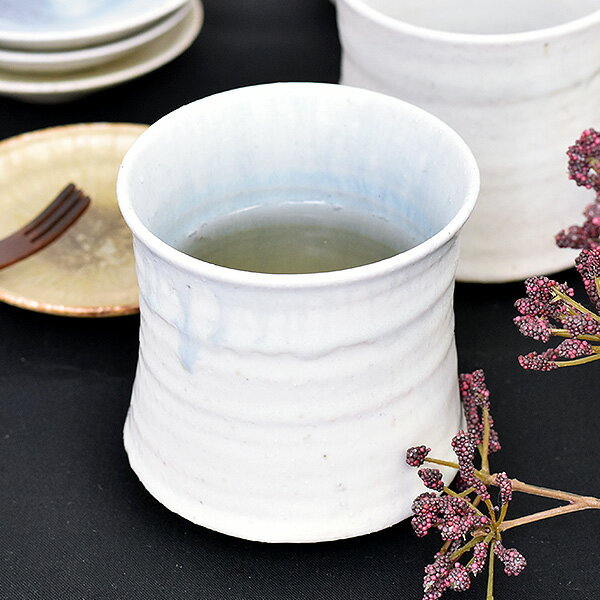グルメスタイル 彩御深井カップ白青 約8.5cm 青系 和食器 湯呑 日本製 美濃焼 業務用 g-2337-10-sp02