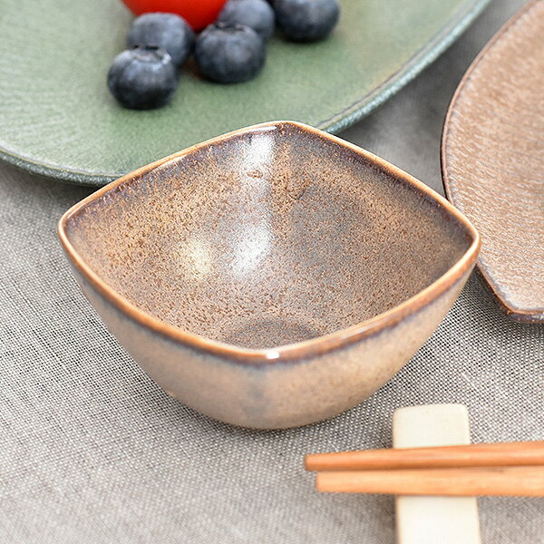 Rakuten - グルメスタイル モア窯変茶なで角小付 約6.8cm 茶系 和食器 小付 日本製 業務用 g-2217-22-sp02