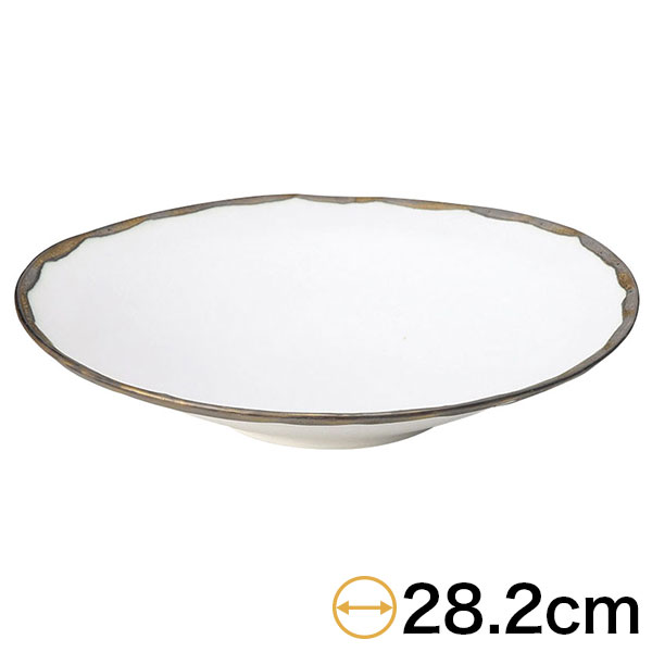 金釉流し白大平鉢 約28.2cm 白系 和食器 大鉢 日本製 美濃焼 業務用 15-32-6-205-sp01