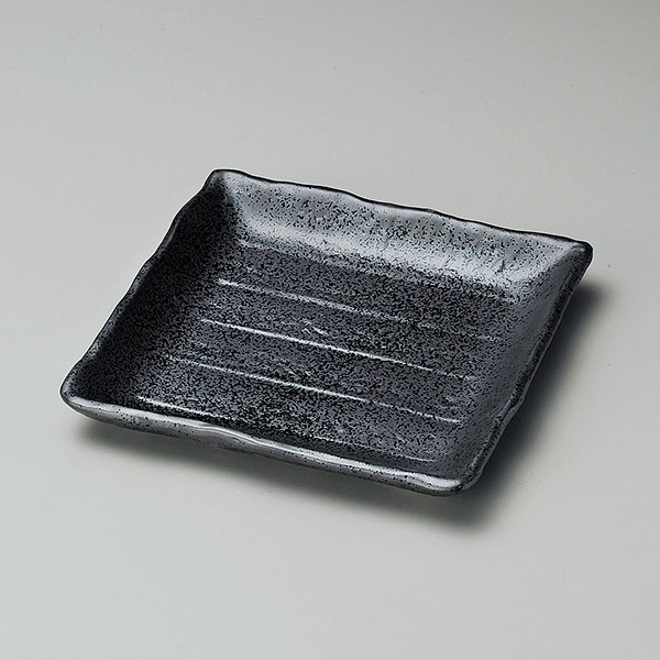 南蛮正角取皿 約16.2cm 黒系 和食器 フルーツ皿・銘々皿・取皿 日本製 美濃焼 業務用 取り皿 プレート 中皿 和皿 デザート皿 和風カフェ 旅館 29-212-169-to