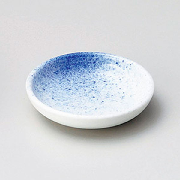 Mino Ware - 吹墨厚口3.0皿 約9.1cm 青系 和食器 小皿 日本製 美濃焼 業務用 取り皿 プレート 小皿 豆皿 醤油皿 薬味皿 お菓子皿 漬物皿 プレート おしゃれ 29-232-099-ti