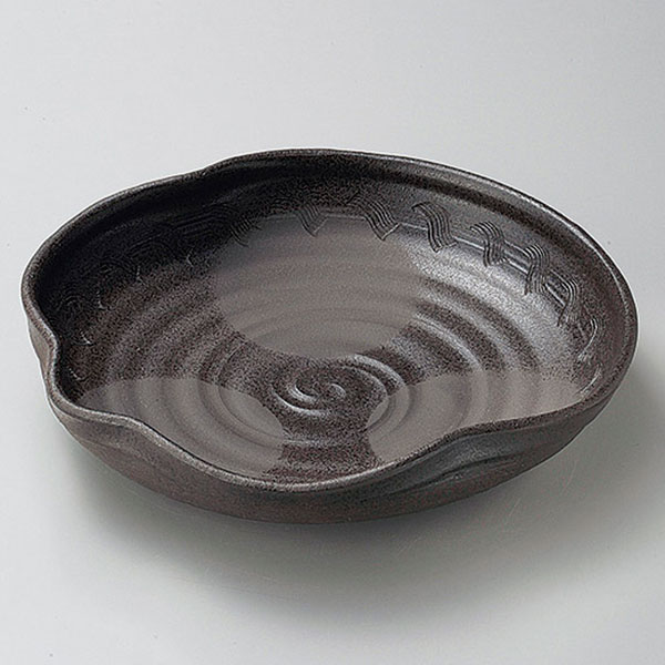 Large Bowl - 大鉢 炭化瓢型尺盛鉢 約32.4cm 黒系 和食器 大鉢 業務用 盛鉢 煮物鉢 サラダボウル 丼 どんぶり 麺鉢 大きな鉢 おしゃれ 食器 29-241-129-ka