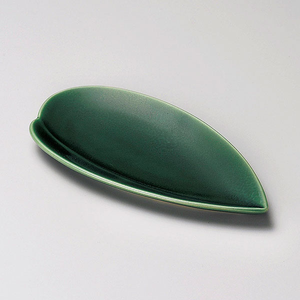グリーン木の葉皿 約16.8cm 緑系 和食器 フルーツ皿・銘々皿・取皿 日本製 美濃焼 業務用 取り皿 プレート 中皿 和皿 デザート皿 和風カフェ 旅館 飲食店 和食屋 レストラン 28-222-298-toのサムネイル