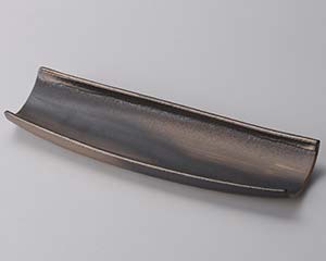 金彩 手造トレー 中 約41cm 茶系 和食器 細長大皿 日本製 萬古焼 万古焼 業務用 角皿 プレート 大皿 盛皿 刺身 オードブル 盛り合わせ 旅館 飲食店 和食屋 レストラン 28-239-058-su