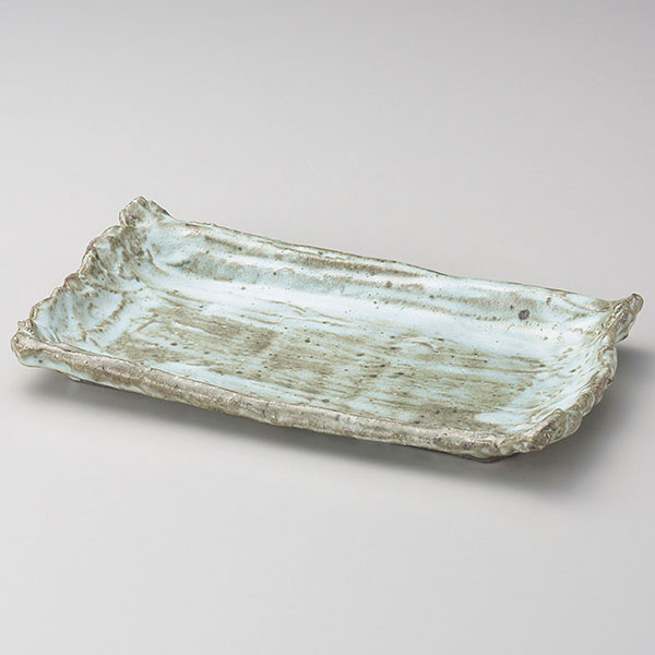 乾山土灰 25cm 長角皿 約27.8cm グレー系 和食器 焼物皿 日本製 美濃焼 業務用 大皿 28-142-078-ka